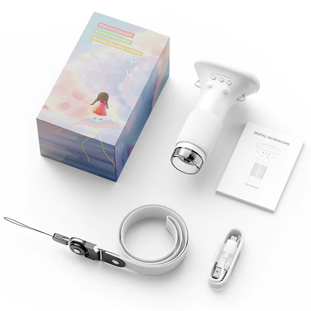 1000X Lab Digital Microscopes Equipment with 8 LED Light Electronic Magnifier Camera 2 Inch IPS Screen Mini Portable Microscopes