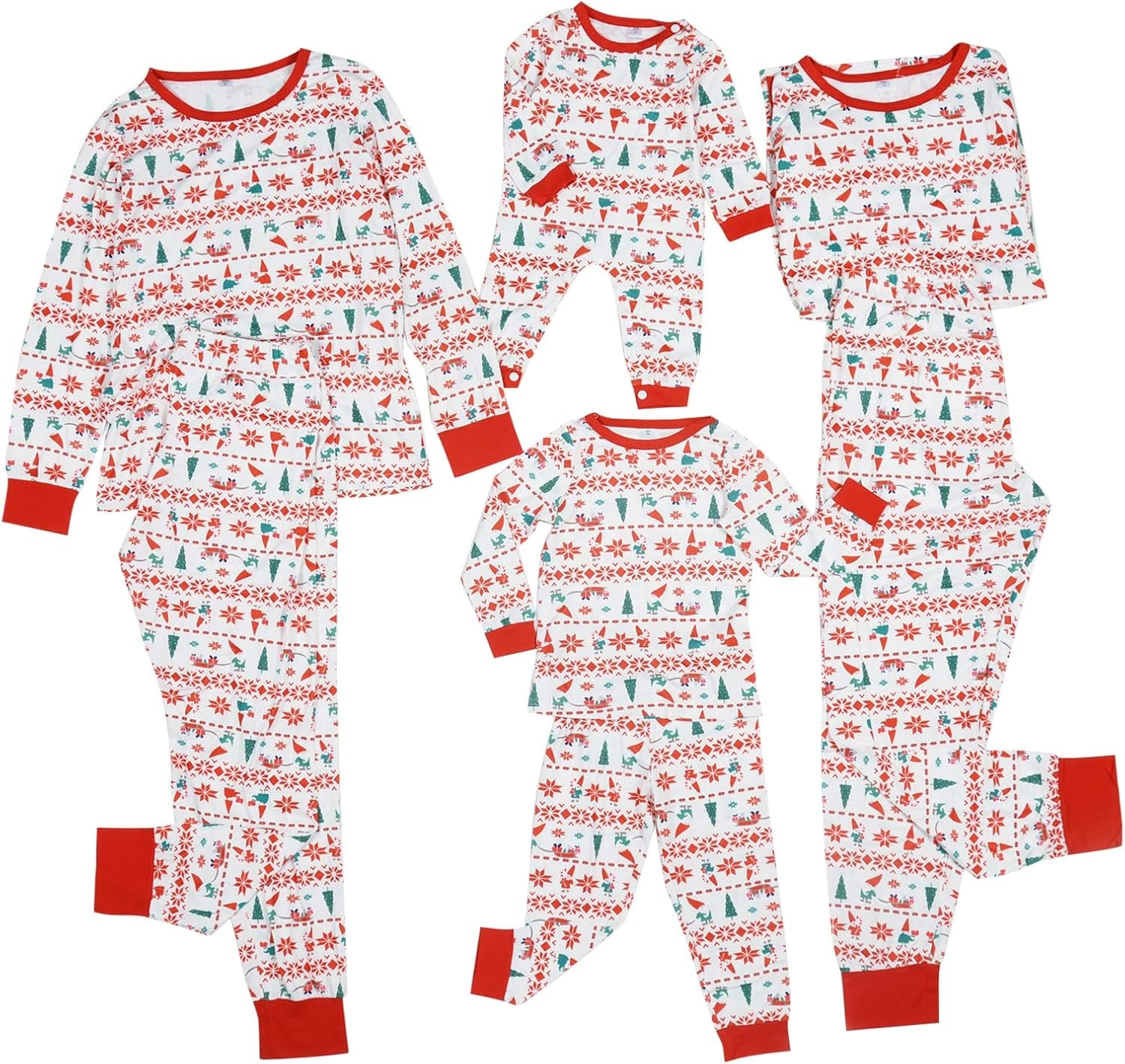 Christmas Pajamas for Family, Matching Family Christmas Pjs Sets Red Elk Tree Printed Top Sleepwear
