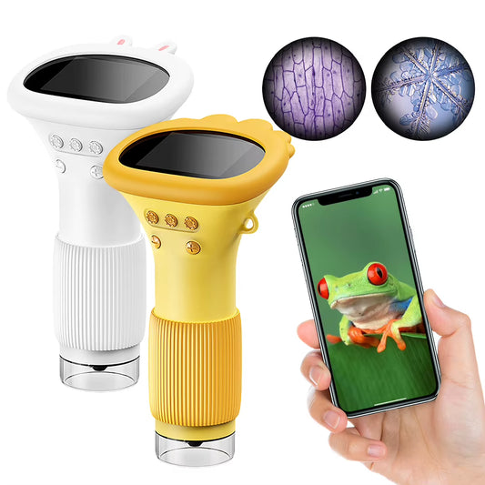 1000X Lab Digital Microscopes Equipment with 8 LED Light Electronic Magnifier Camera 2 Inch IPS Screen Mini Portable Microscopes