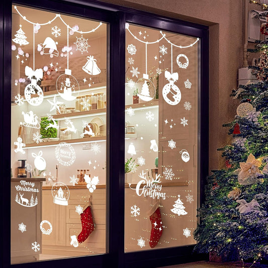 10 Sheets Christmas Decorations -Snowflake Christmas Window Clings Christmas Window Decorations Decals Xmas Decorations,White Snowflake Ornaments Winter Decal 419 Pcs