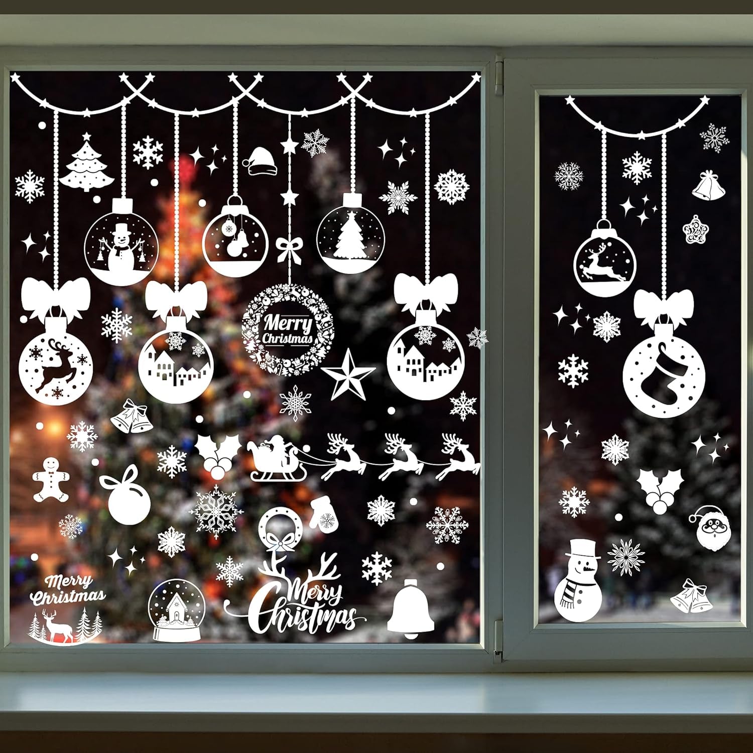10 Sheets Christmas Decorations -Snowflake Christmas Window Clings Christmas Window Decorations Decals Xmas Decorations,White Snowflake Ornaments Winter Decal 419 Pcs