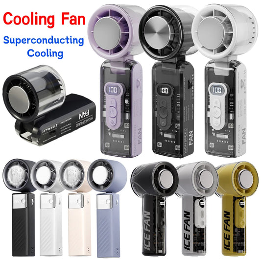BreezeMate - Portable Rechargeable Handheld Fan with LED Light | 100-Speed Foldable Personal Cooling Fan for Travel, Camping & Hiking