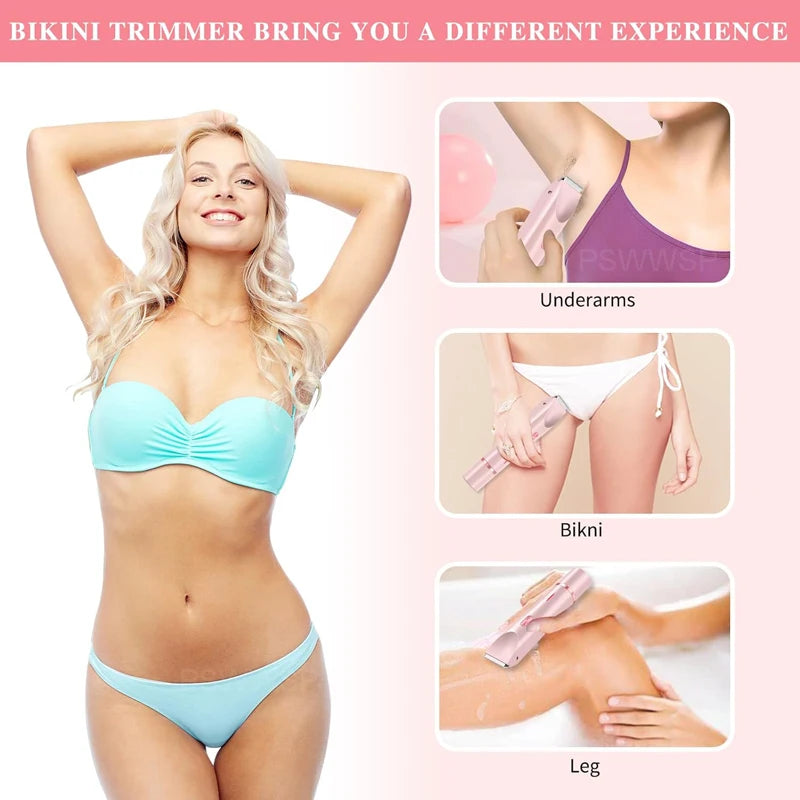 Electric Hair Remover for Women – Painless Facial Epilator & Body Hair Trimmer for Mustache, Legs, Bikini & Underarms | Gentle & Safe Shaver for Smooth Skin