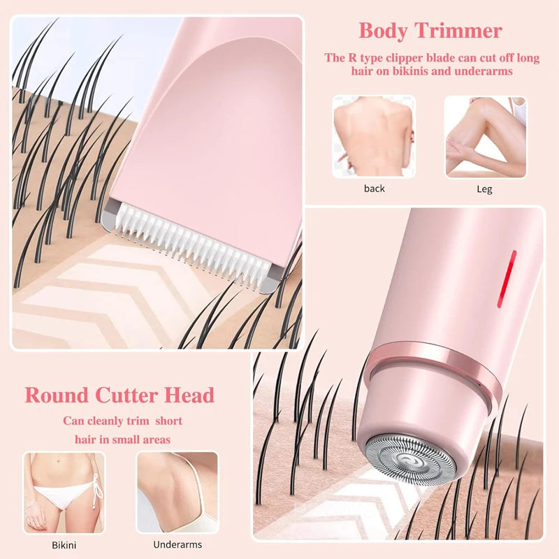Electric Hair Remover for Women – Painless Facial Epilator & Body Hair Trimmer for Mustache, Legs, Bikini & Underarms | Gentle & Safe Shaver for Smooth Skin
