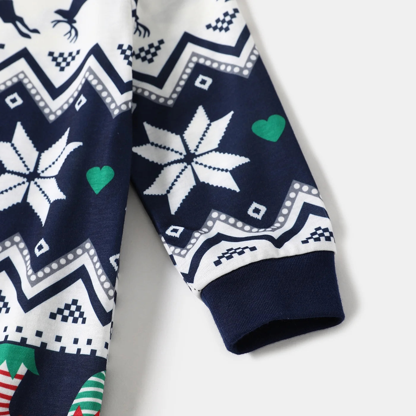 Christmas Family Matching Pajamas Dark Blue Elf Graphic Long-Sleeve Pajamas Sets