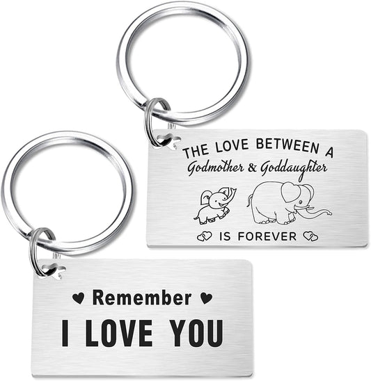 Godmother Proposal Gift, Godmother Gifts from Goddaughter, Keychian Gifts for Godmother Birthday Chirstmas Silver