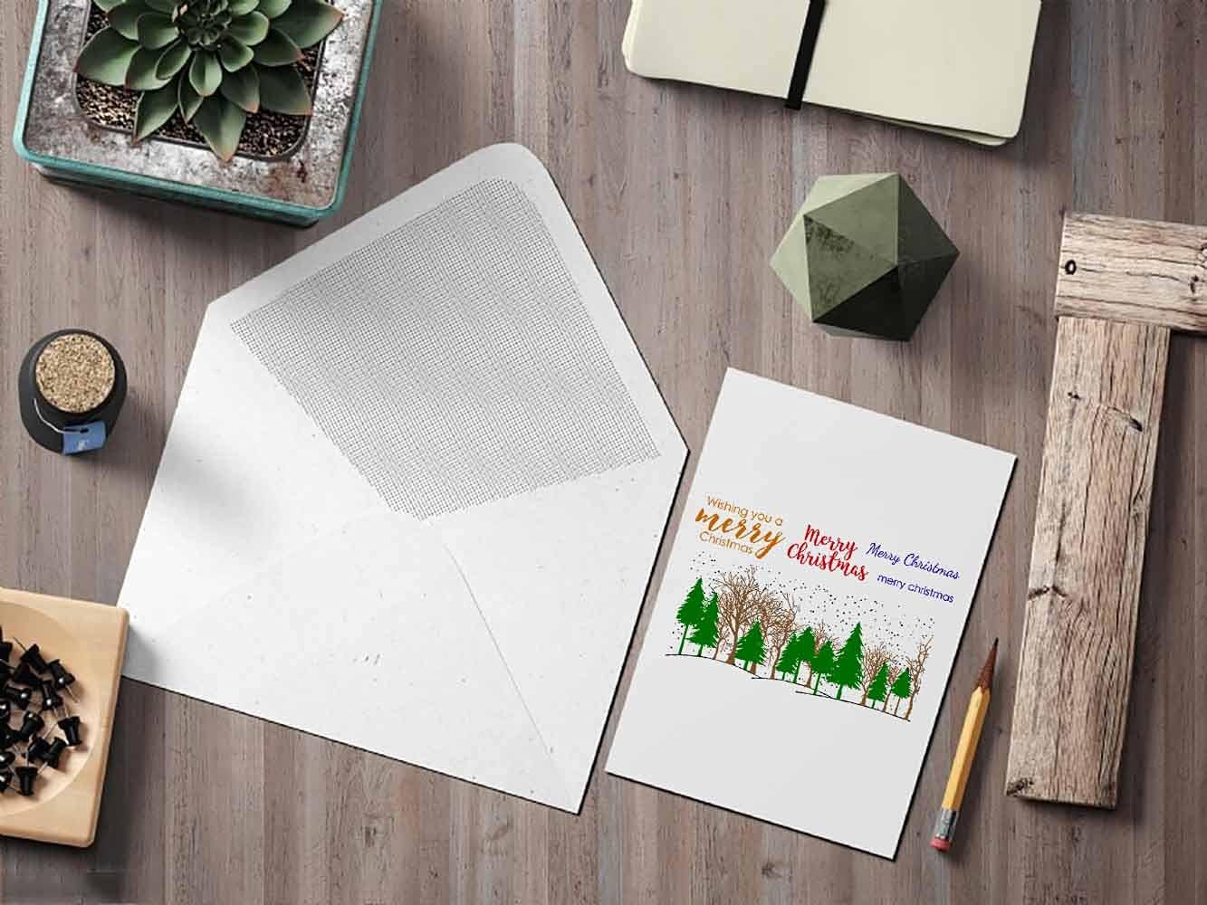 Christmas Forest Clear Stamps and Die Cuts for Card Making and Photo Album Decorations, Trees Blessing Words Transparent Rubber Stamps and Cutting Dies Seal for DIY Scrapbooking