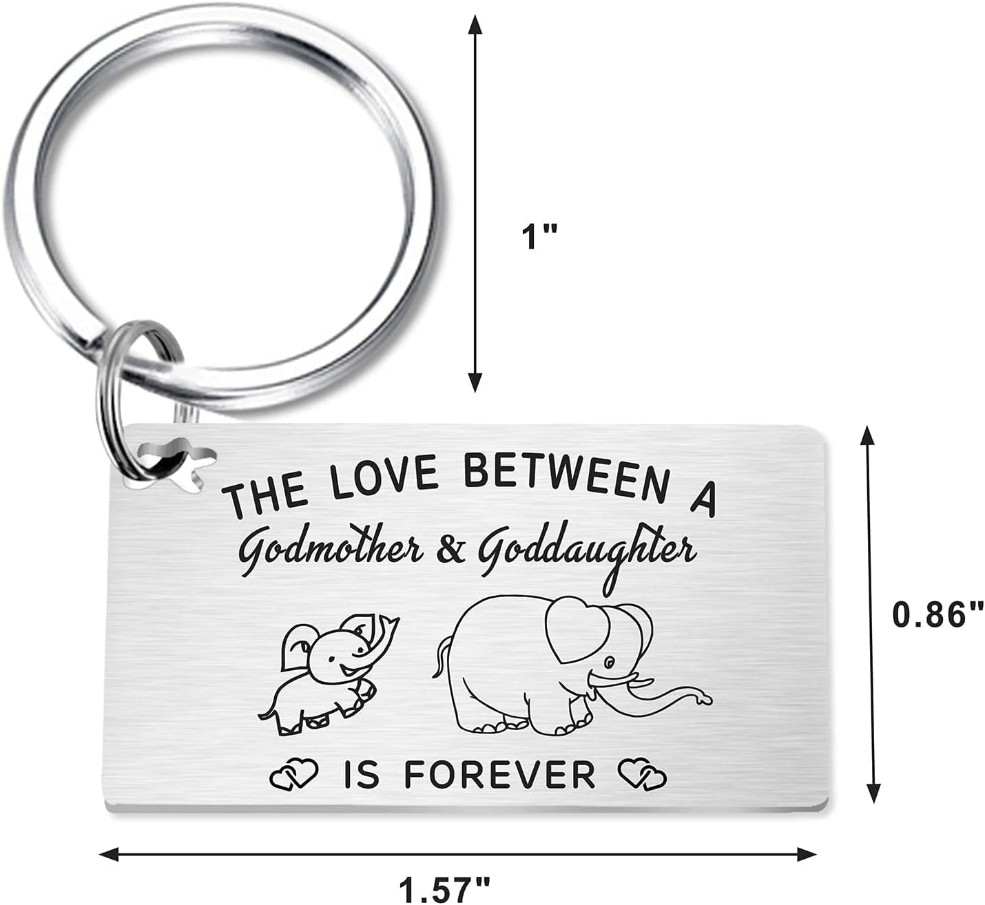 Godmother Proposal Gift, Godmother Gifts from Goddaughter, Keychian Gifts for Godmother Birthday Chirstmas Silver